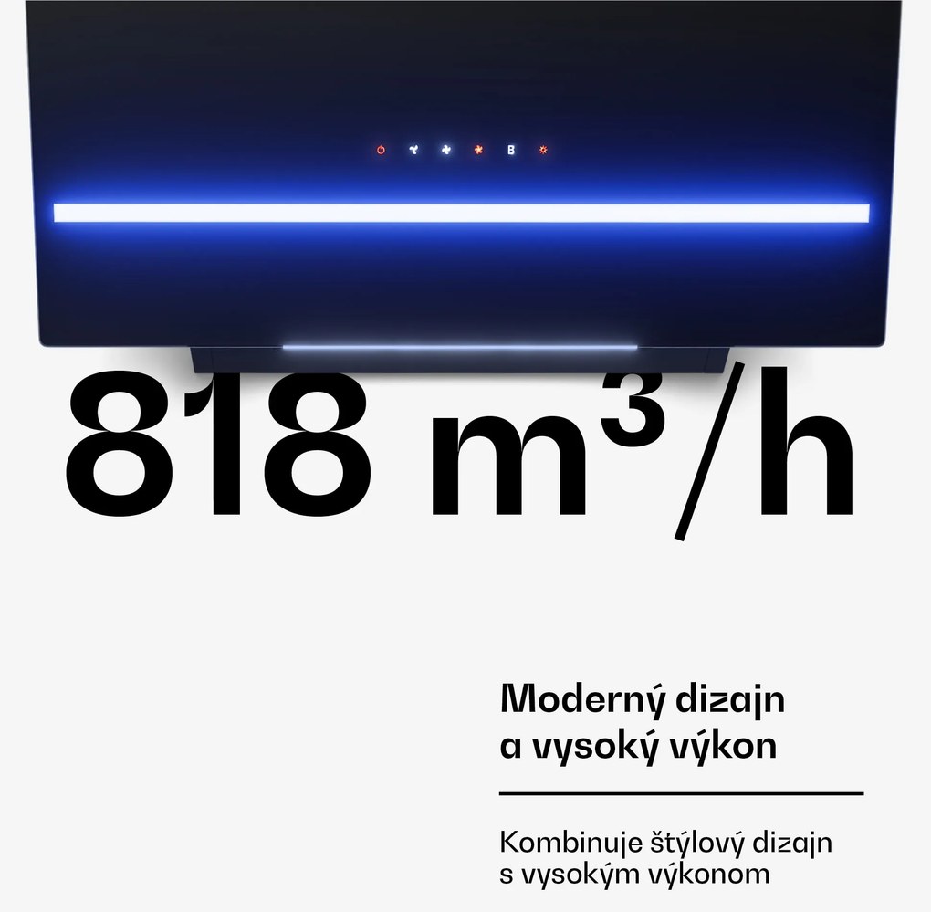 Klarstein Illuminosa šikmý digestor | Režim odsávania a recirkulácie | Minimalistický | 818 m³/h | 60 cm