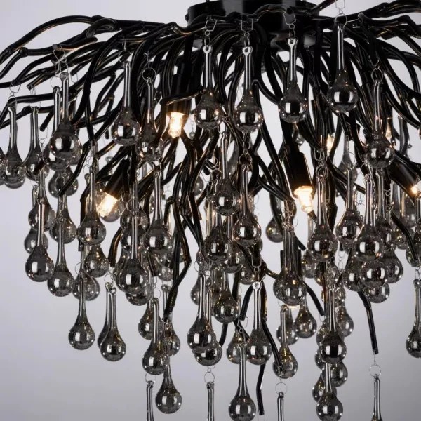 Paul Neuhaus 8091-18 - Prisadený luster ICICLE 9xG9/40W/230V priemer 50 cm čierny