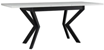 Jedálenský stôl Elarno 80 x 140/180 IV, Morenie: biela - L, Farby nožičiek: čierne kovové
