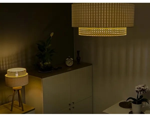 Duolla - Stropné svietidlo BOHO 1xE27/15W/230V pr. 45 cm krémová/ratan