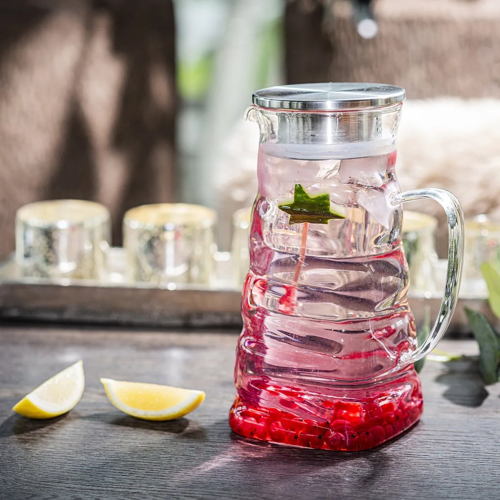 4Home Sklenený džbán Wave Hot&Cool, 1,2 l
