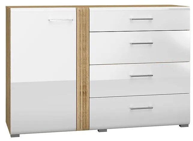 Komoda Adagio 04 dub castello/biela lesk