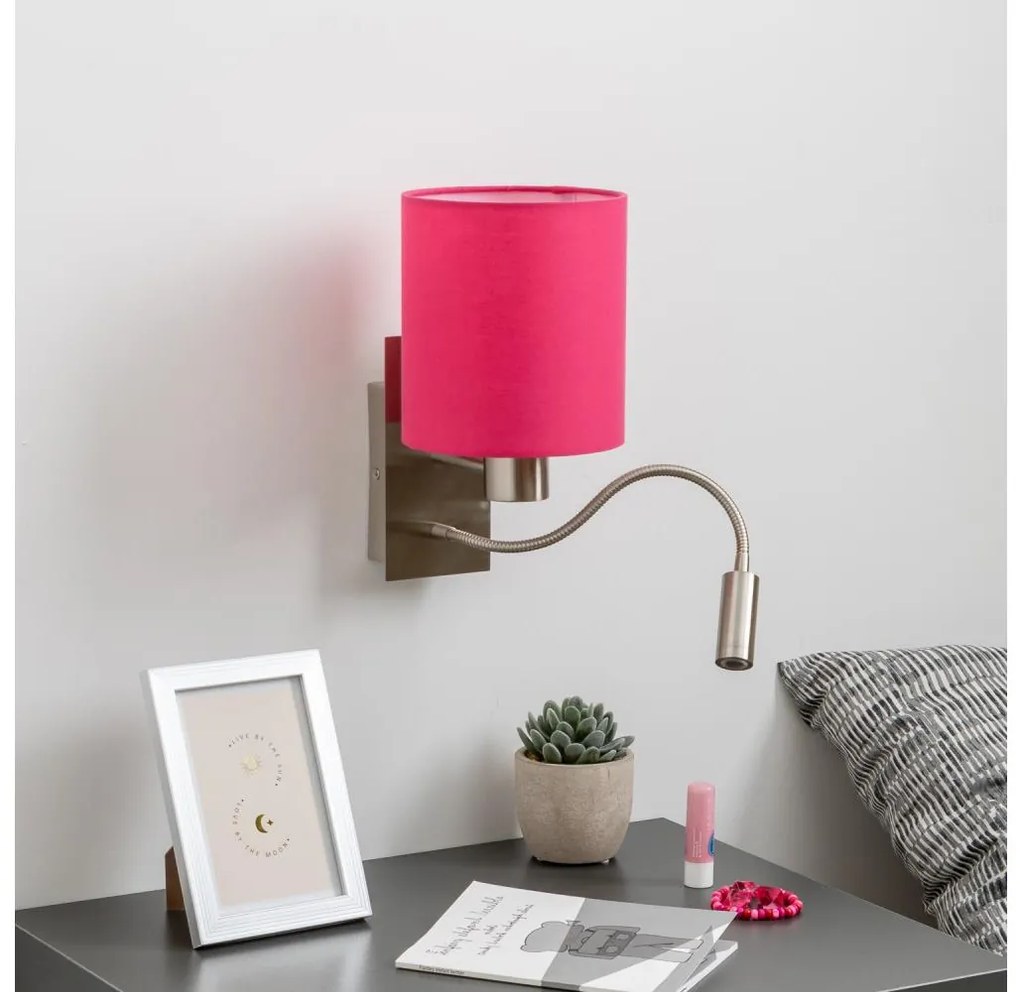 Brilagi - LED Nástenná lampa NUBILA 1xE27/25W/230V + LED/3W chróm/ružová