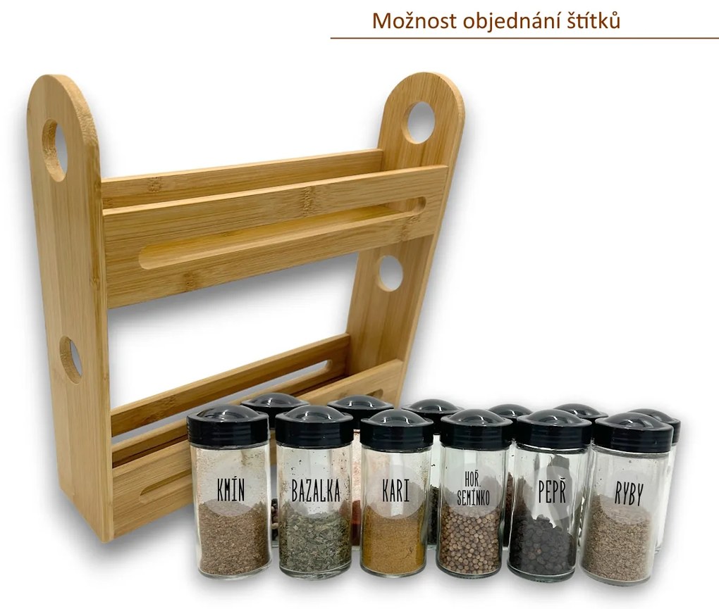 JJA Sada 12ks kořenek BLACK 80ml s bambusovým stojanem na kořenky ZENI