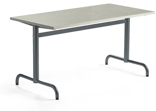 Stôl PLURAL, 1400x700x720 mm, linoleum - šedá, antracit