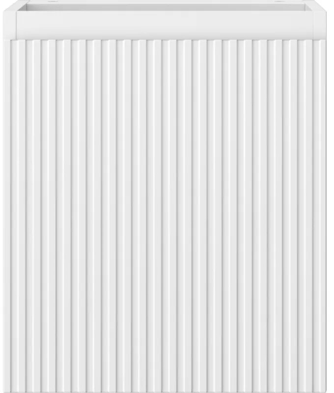 Mexen Rivel, kúpeľňová skrinka 40 cm, 1 dvierka, s drážkami, biela matná, 91A21-04047-1-BF01