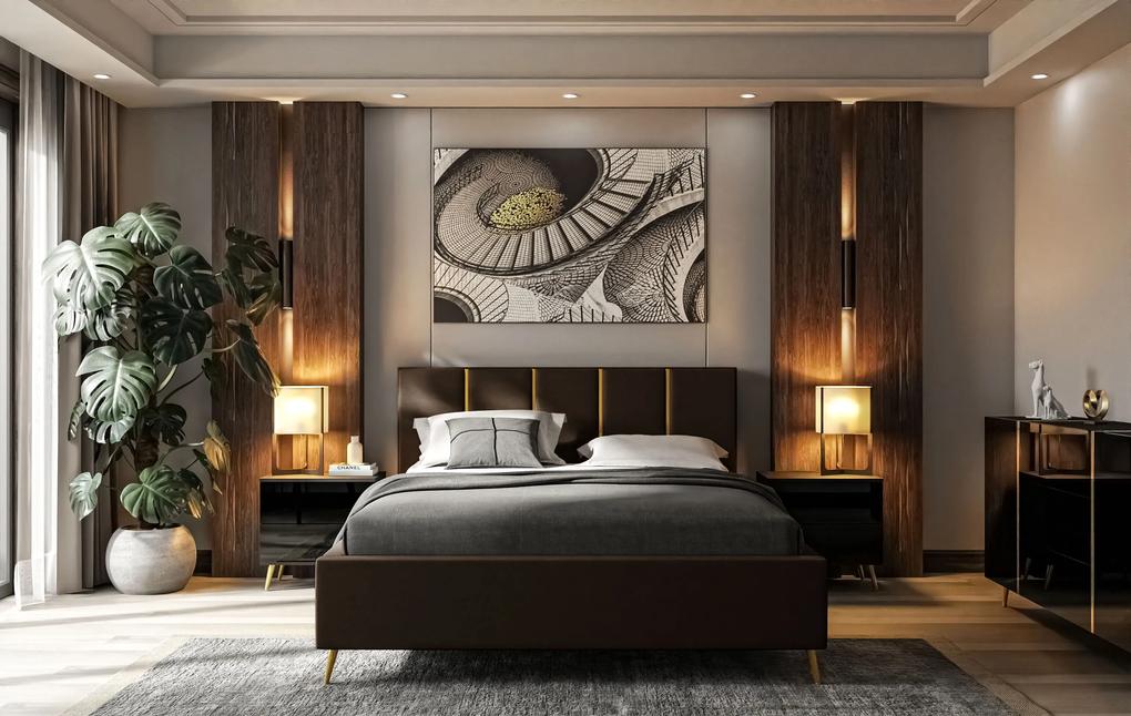 Dizajnová manželská posteľ TIFF 160x200 Farba: Bordová, Veľkosť: 160 x 200 cm