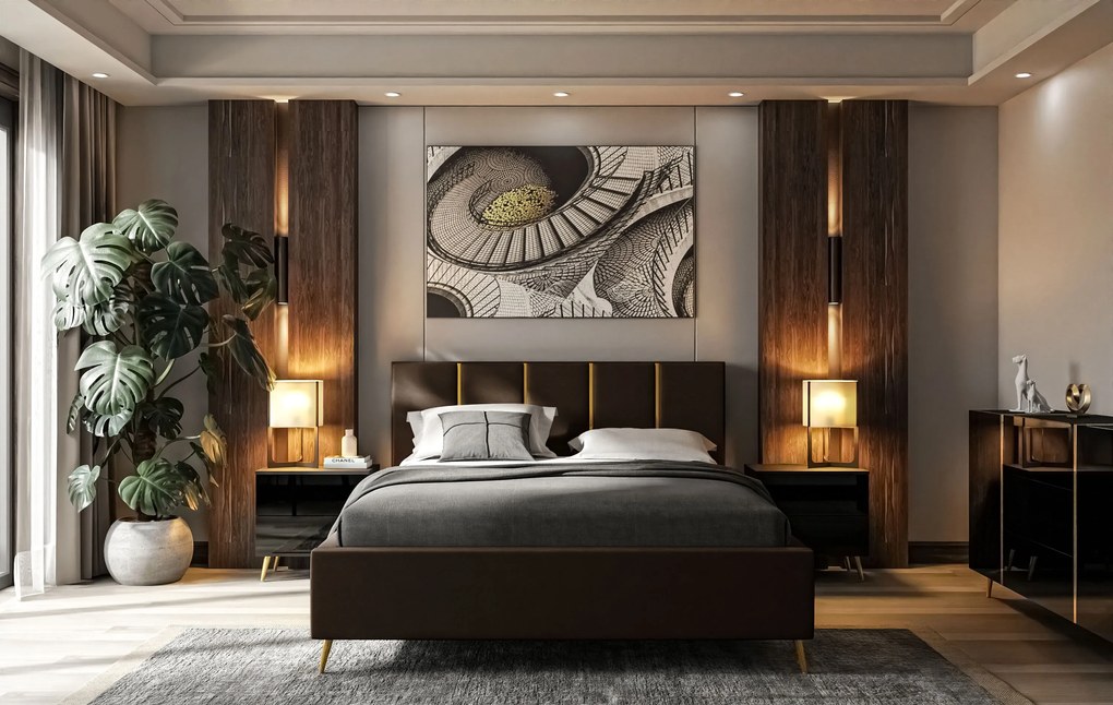 Dizajnová manželská posteľ TIFF 160x200 Farba: Šedá, Veľkosť: 180 x 200 cm