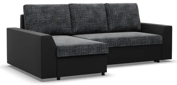 Rohová rozkladacia sedačka LUGO popolová / čierna