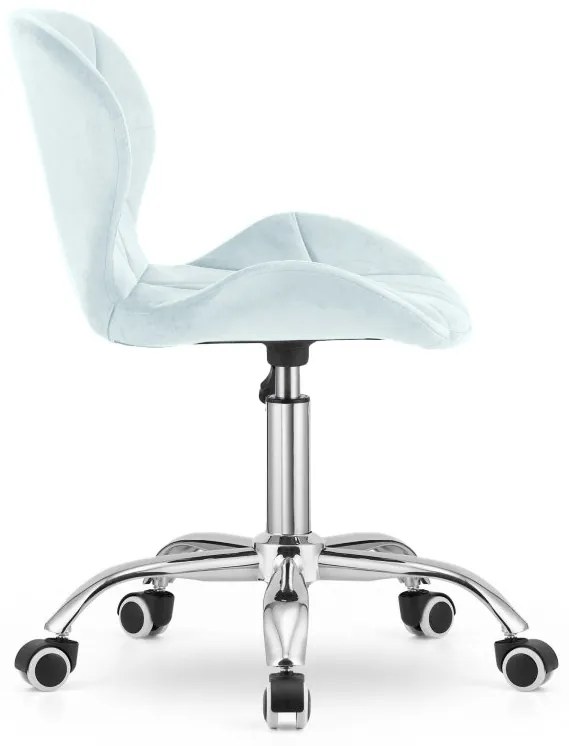 Set do pracovne ZARIMO stôl 80x40 cm biely + kreslo AVOLA VELVET svetlo modré