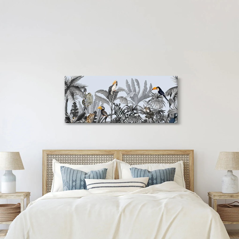 Obraz - Ilustrovaná džungľa (120x50 cm)