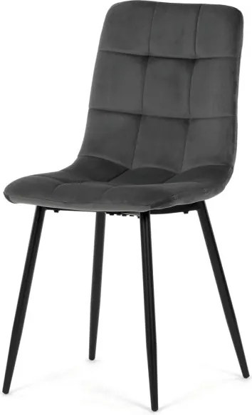 Jedálenská stolička zamatová, sivá CT-281 GREY4
