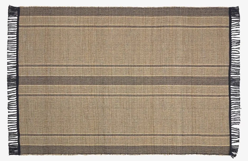 Obojstranný koberec z morskej riasy v čiernej a prírodnej farbe 160x230 cm Brunilda – Kave Home