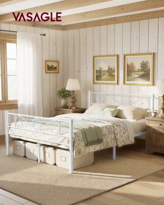 Kovová manželská posteľ 140 cm RMB064WG01