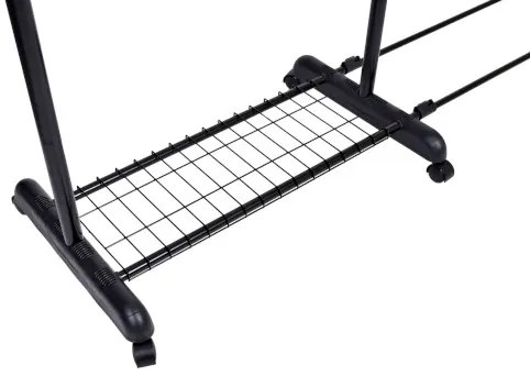 Vešiakový stojan na kolieskach RUFO čierny