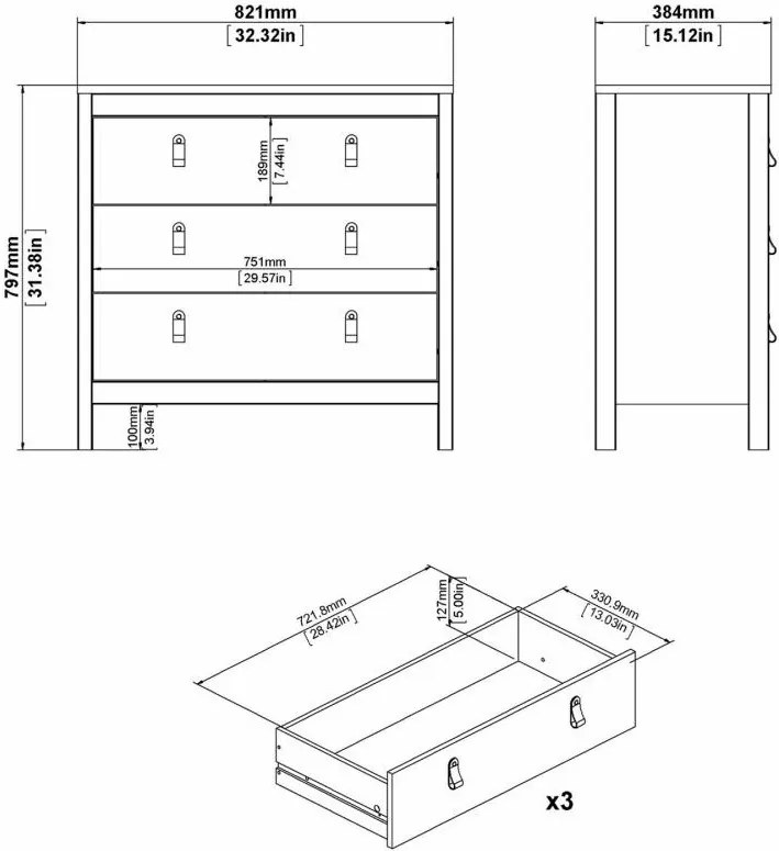 Komoda TWO REE 82 cm biela