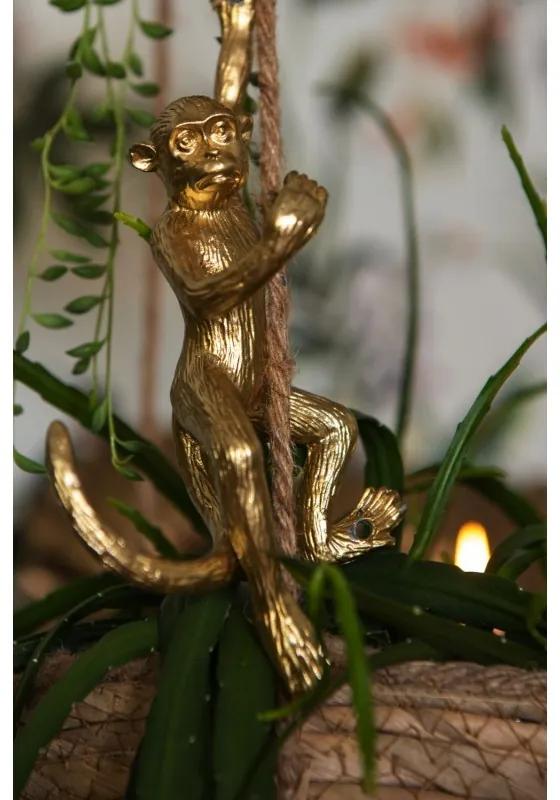 Zlatý nástenný háčik v dizajne opice - 8 * 6 * 19 cm