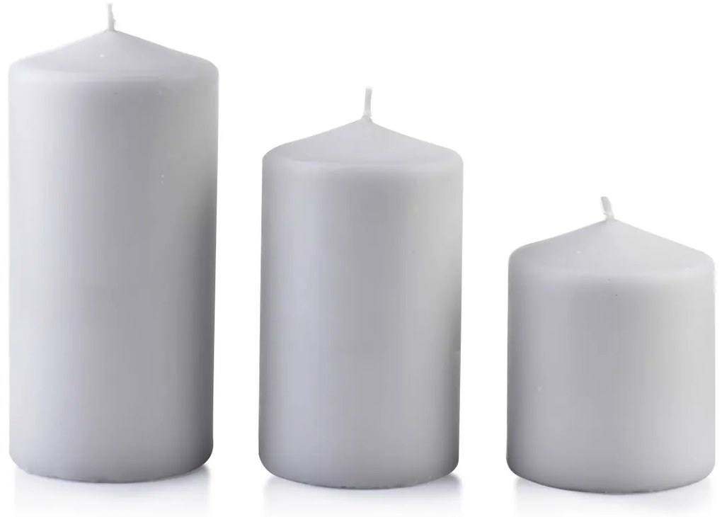 Malá sviečka Classic Candles 10 cm šedá