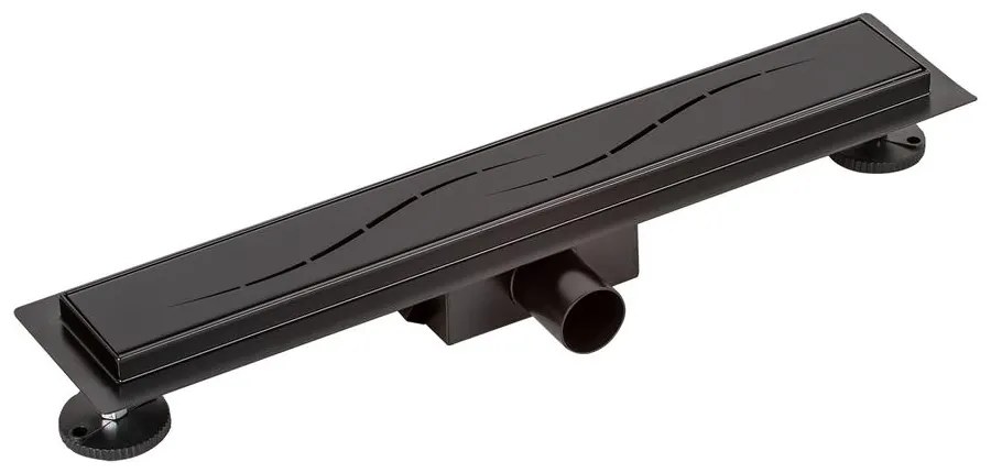 Burela matná čierna lineárny sprchový žľab, 60 cm