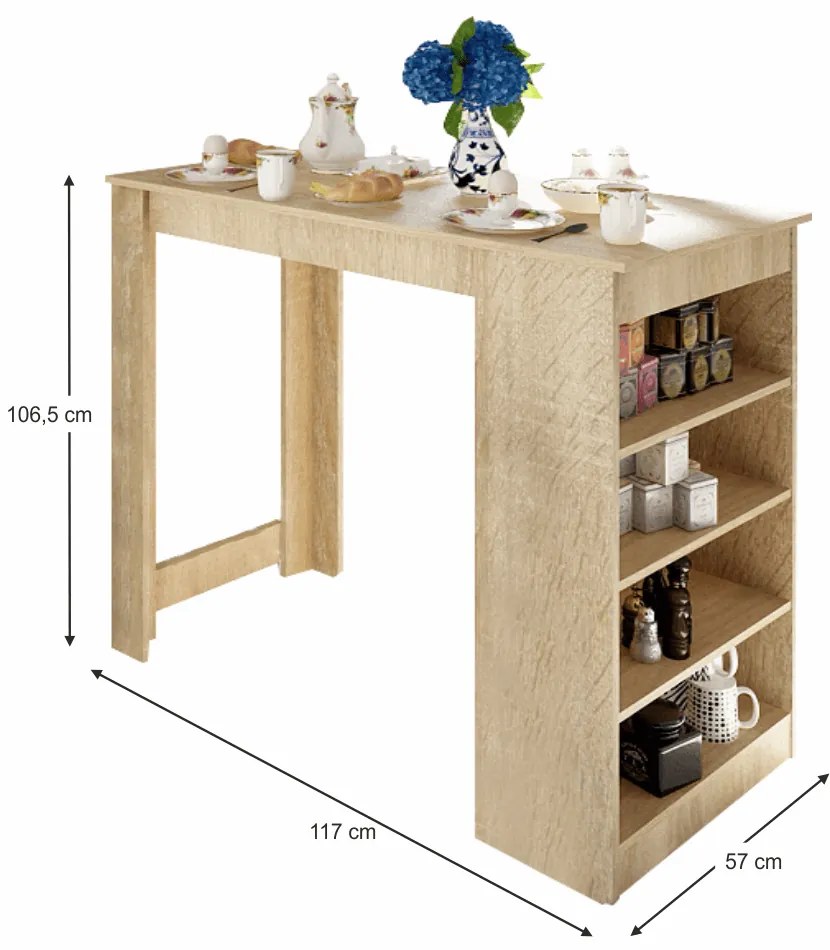 Barový stôl AUSTEN, dub Sonoma