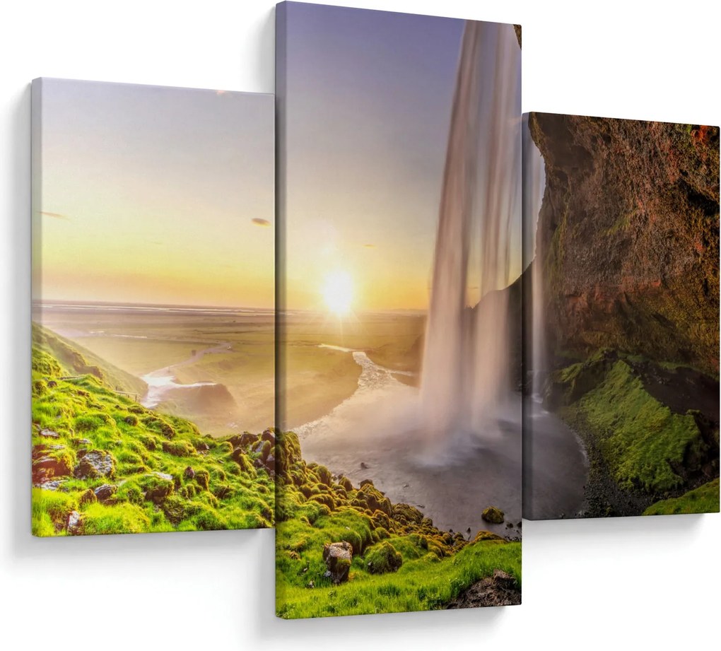 Obraz - Seljalandsfoss spoza vnútra jaskyne (90x60 cm)