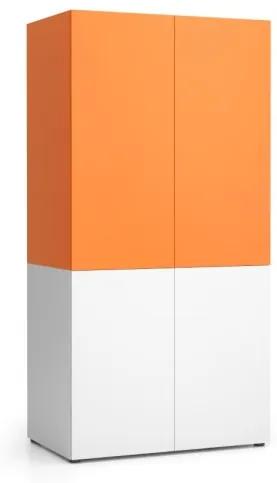 PLAN Kuchynská policová skriňa NIKA 1000 x 600 x 2000 mm, oranžová