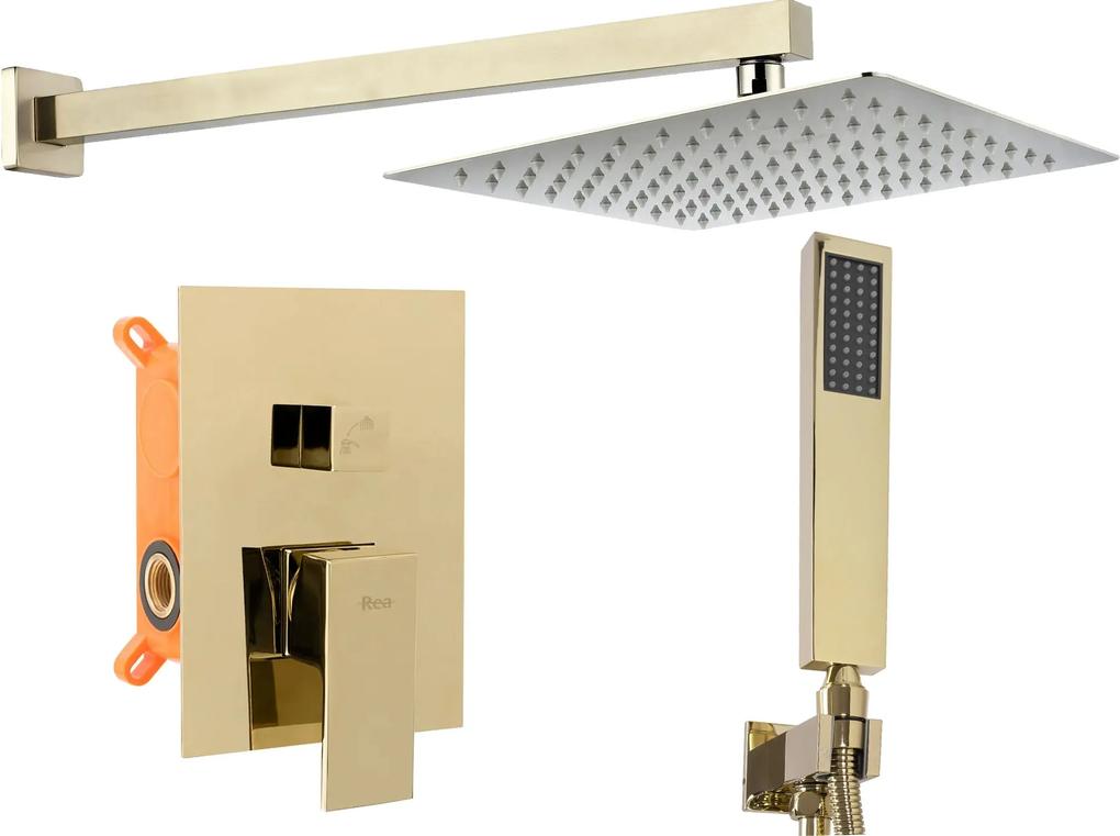 Rea Fenix - podomietkový sprchový set + box, zlatá, REA-P8401