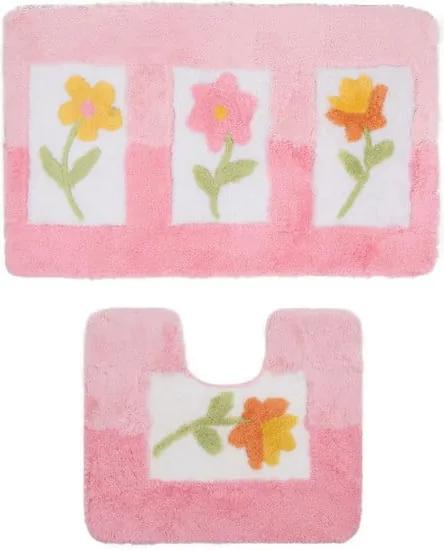 Sada 2 kúpeľňových predložiek Confetti Anjelik Pink, 50 × 60 cm