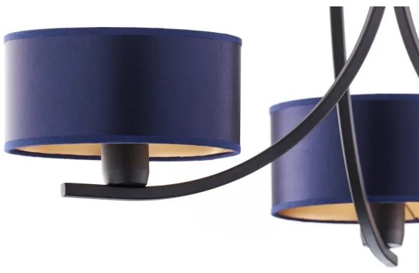 Jupiter 2099 - Luster na reťazi ARTHUR 3xE27/15W/230V modrá/čierna