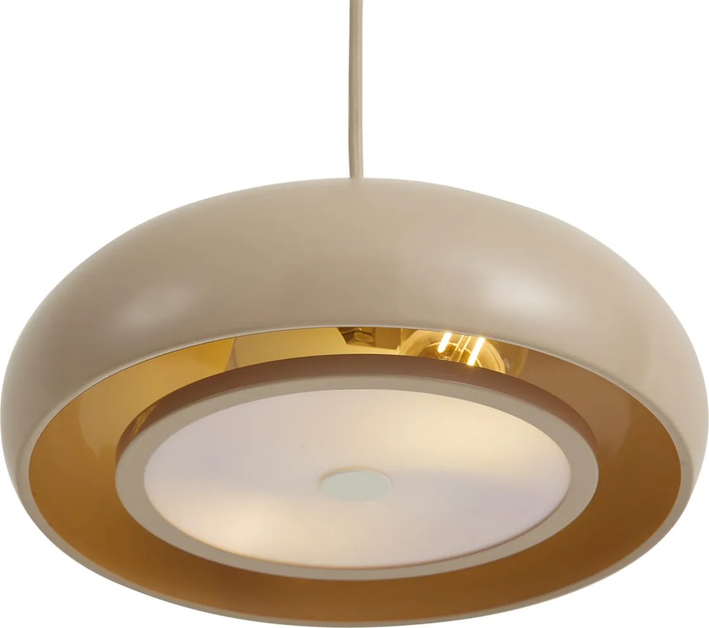 Retro závesná lampa Taupe s kovovým tienidlom 2-svetelná - Macaron