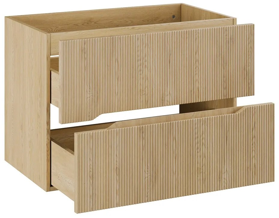 Závěsná skříňka Nordic Trust s deskou a umyvadlem 80 cm dub cremona