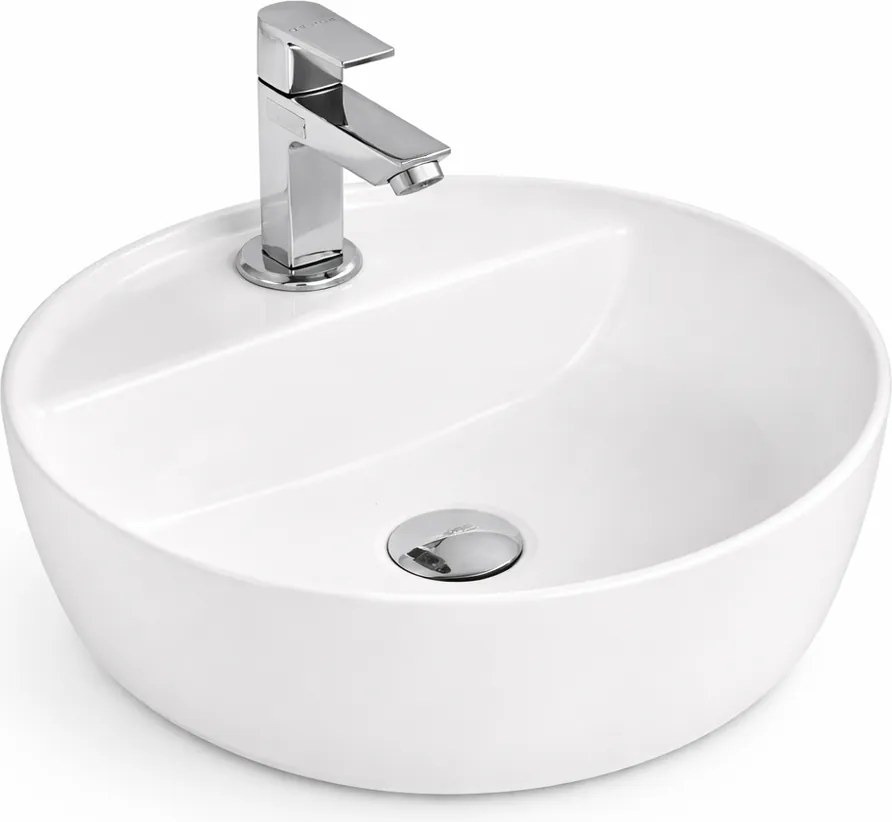 MONTERO 40 || Umývadlo na dosku, keramika, biela, zaoblená