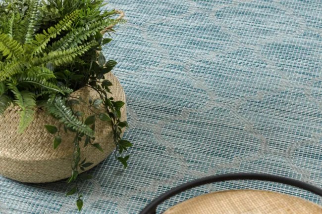 Koberec šnúrkový SIZAL PATIO ploské tkanie 3069 koniczyna marokánska  - morsky modrý