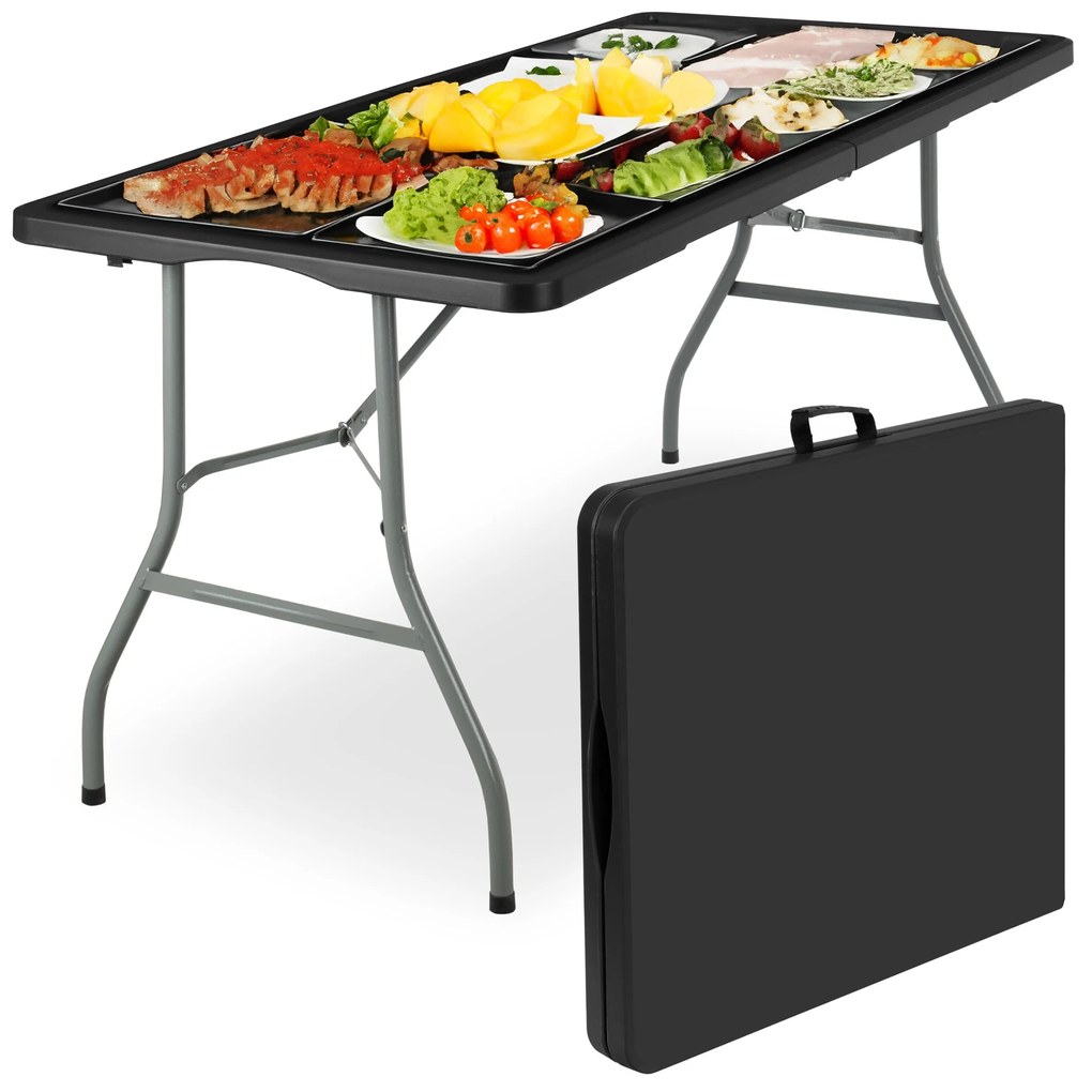 Skladací cateringový stôl RICO 152 cm čierny