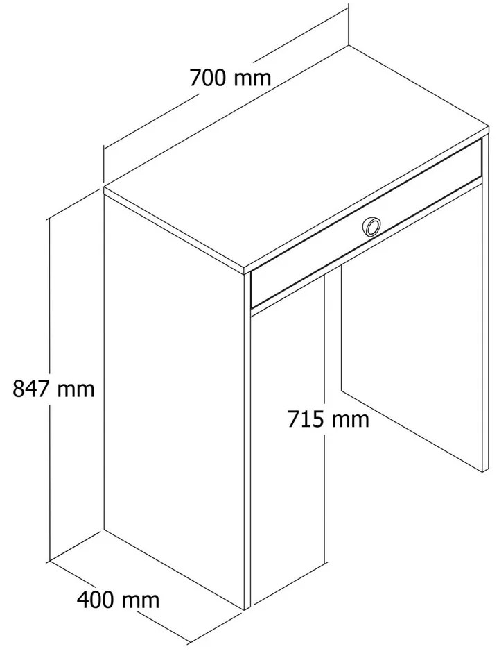 Kozmetický stolík Lizbon Anthracite