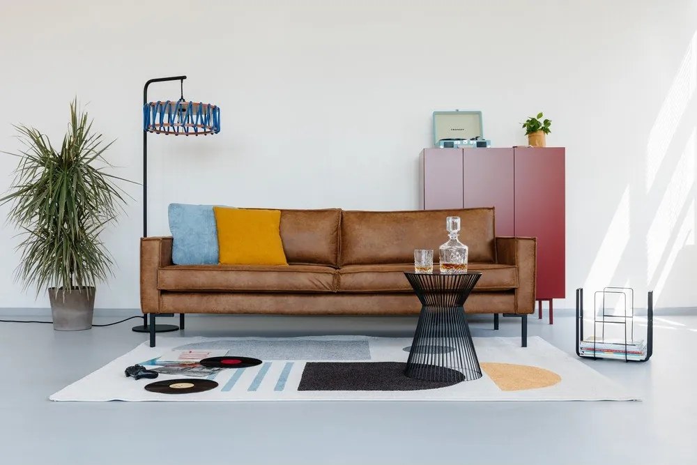 Hnedá pohovka z imitácie kože 216 cm Rate - Scandic