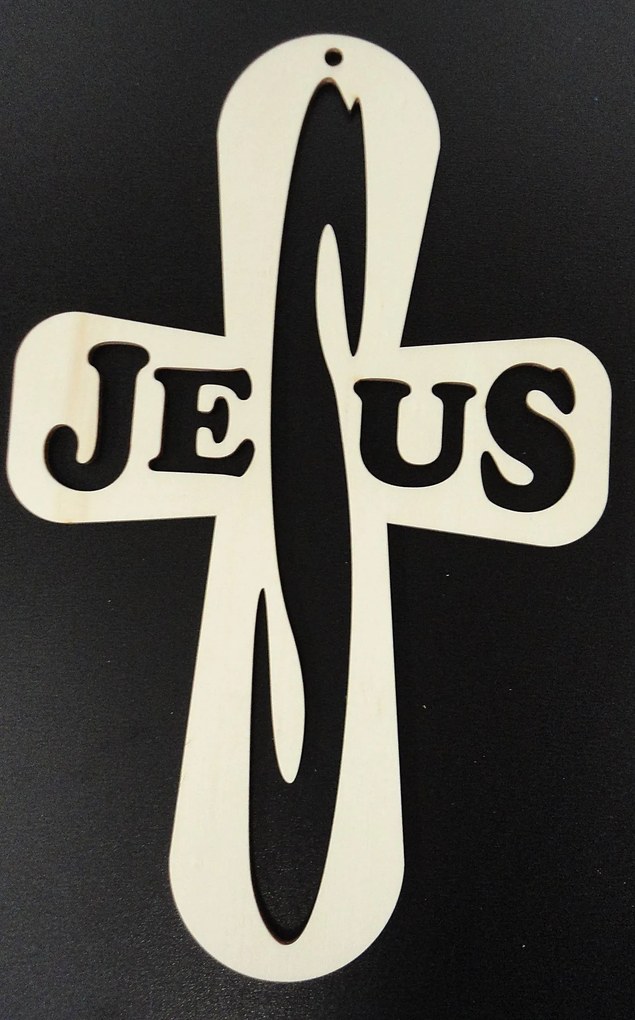 Drevený krížik Jesus: Prírodná preglejka - Topoľ natural 3204-15849 PR0049-Holzdekorationen HEU-