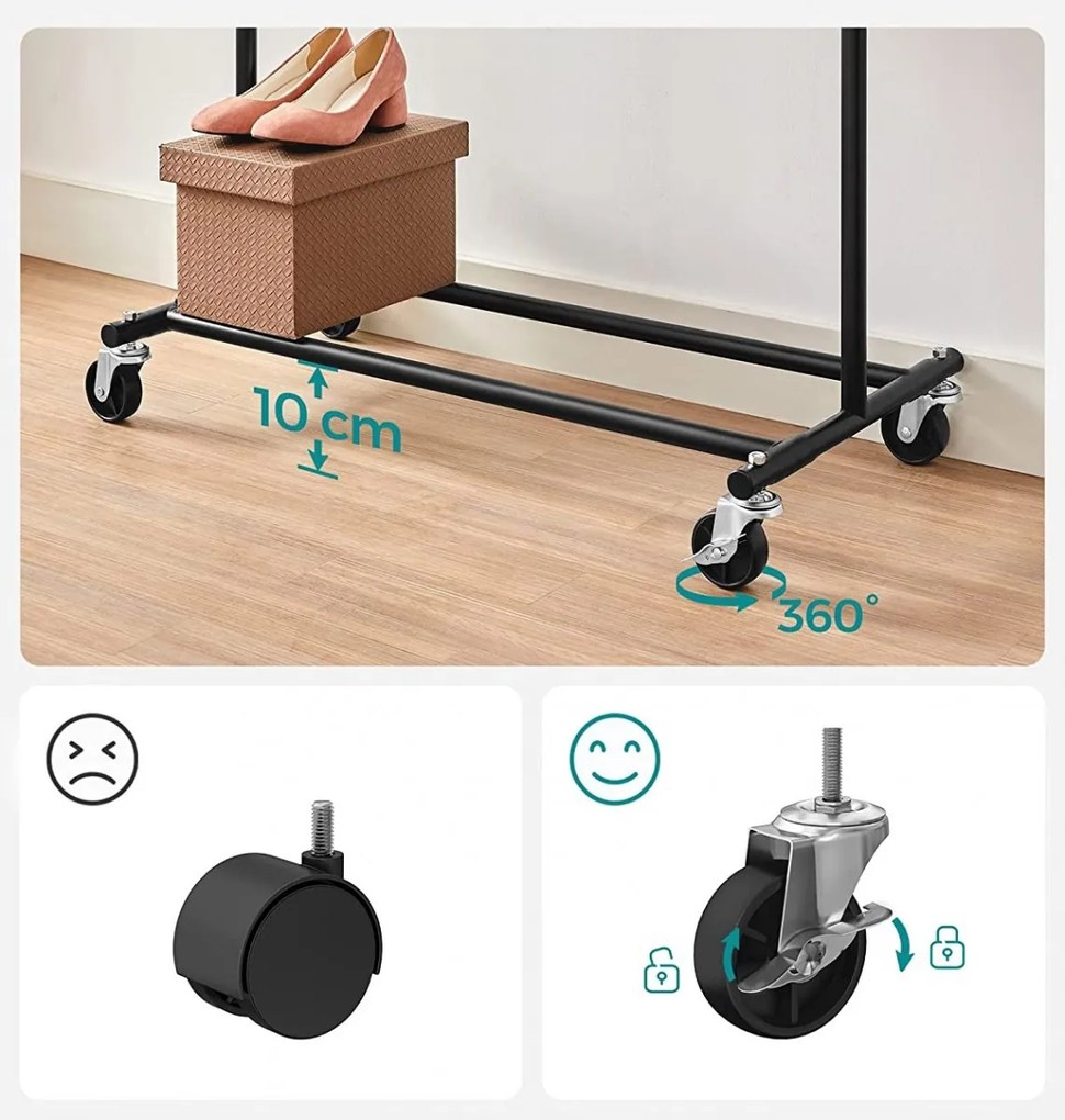 Stojan na kolieskach TAHIR čierny