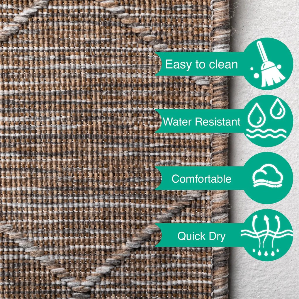 Kusový koberec Zagora 4512 Beige – na von aj na doma, 120x170, béžová, chodba / predsieň, Ayyildiz