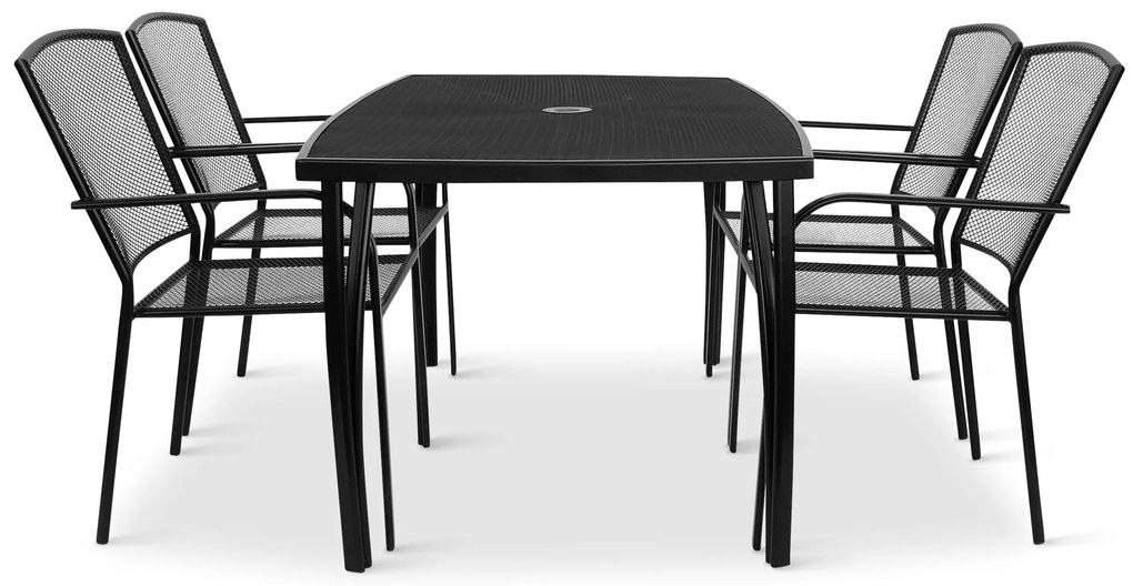 Záhradná kovová zostava Lana + 4x kovová stolička Lana steel ZWMC-19