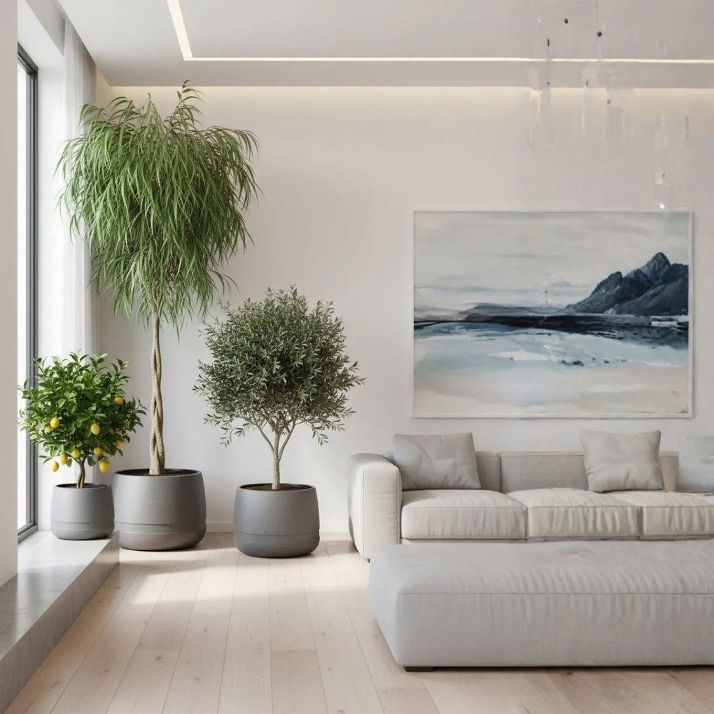 PLASTOVÝ KVETINÁČ LUNA VASE 48X38 CM ANTRACITOVÁ