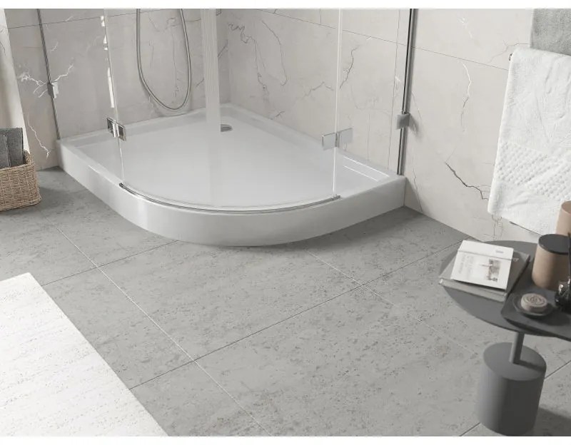 Mexen Flow+, štvrťkruhová asymetrická sprchová vanička, ľavá, 100 x 80 cm, biela lesklá, 46Q108010LH