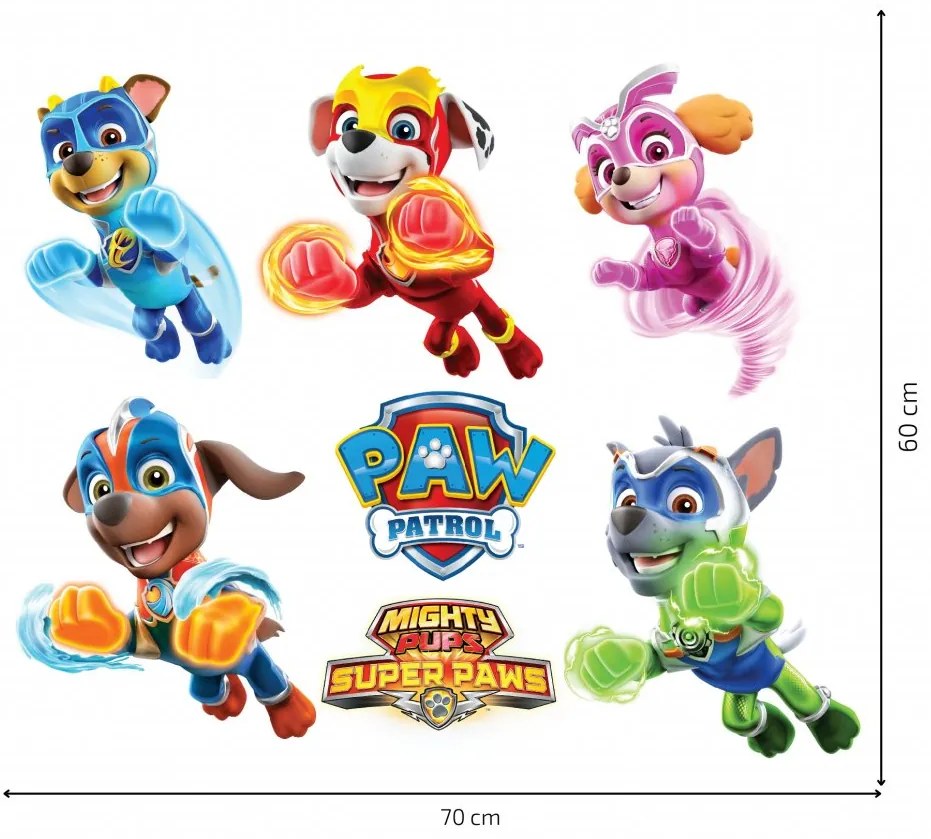 Samolepka na stenu "PAW Patrol - Mighty Pups"