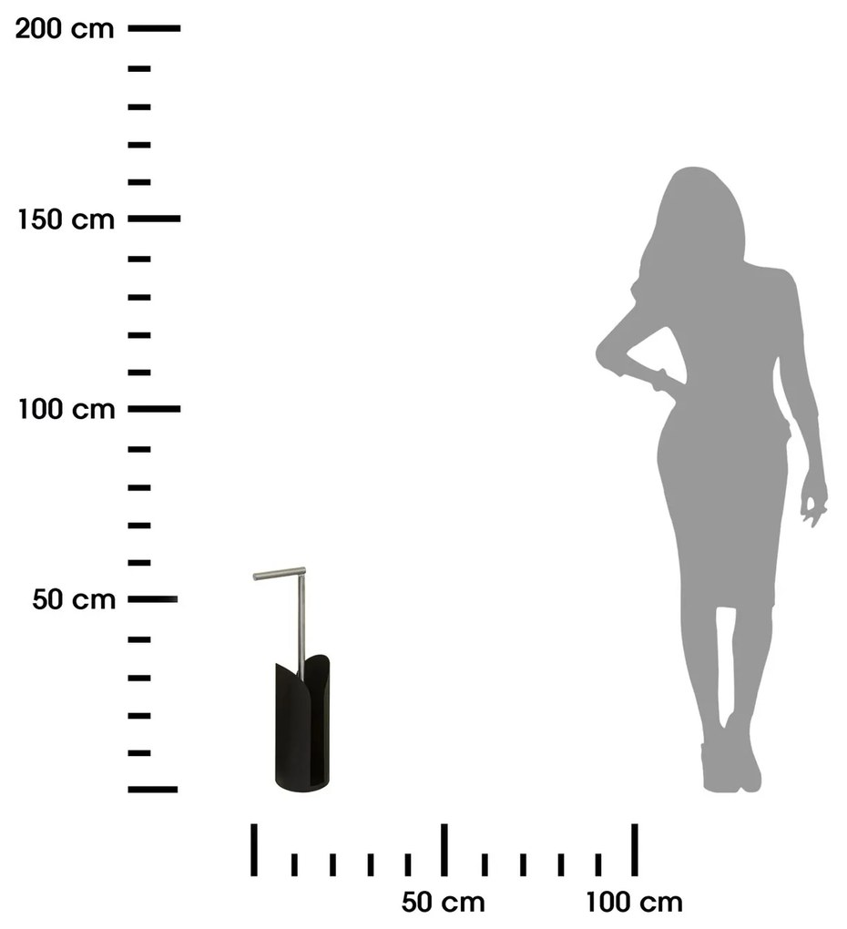 Stojan na toaletný papier Flex, čierna/s chrómovými prvkami