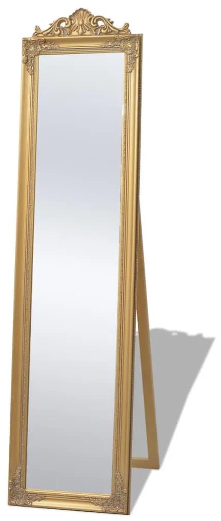 vidaXL Samostatne stojace zrkadlo, barokový štýl, 160x40cm, zlatá farba