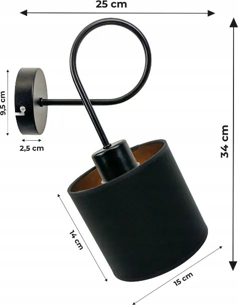 BERGE Nástenné LED svietidlo - LOFT ABAZUR - zlaté