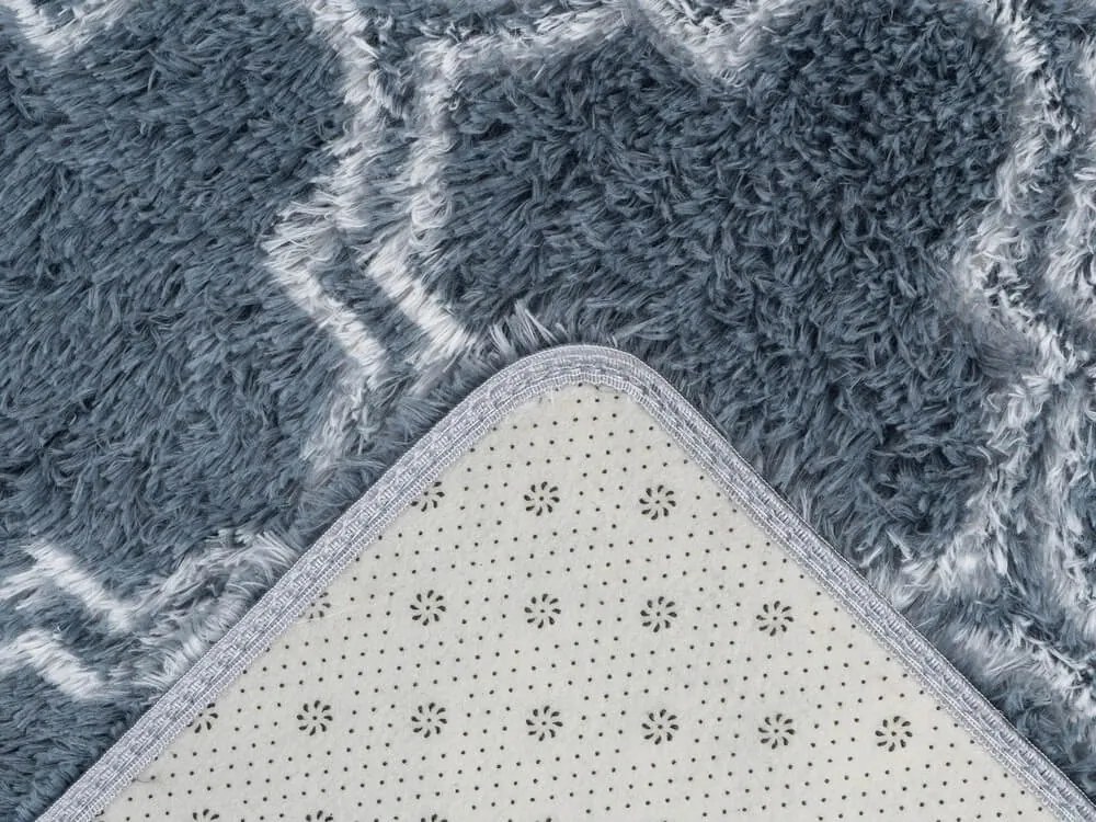 TZ Sivo-modrý vzorovaný koberec shaggy Decor Latern Rozmer: 140x200 cm
