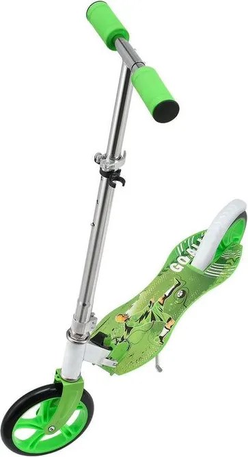 Detský kolobežka s veľkými kolesami a popruhom, zelená