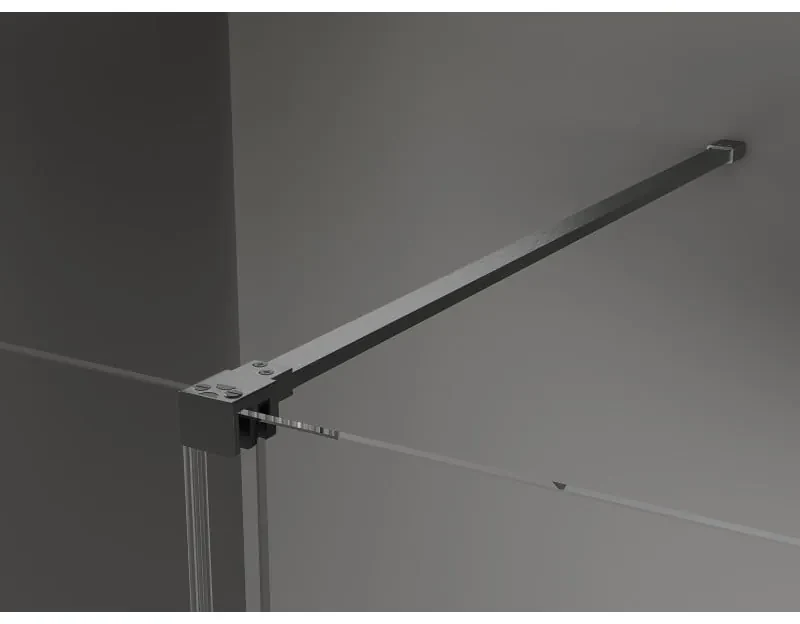 Mexen Velar, sprchová zástena s posuvnými dverami Walk-in 140 x 200 cm, 8mm šedé sklo, grafit brúsený, 871-140-000-43-66