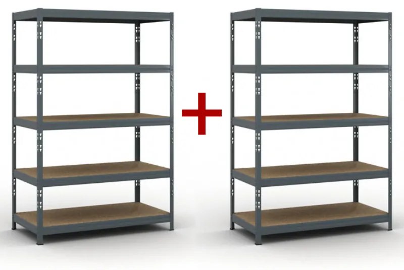 Policový regál 1+1 ZADARMO, 1786x1200x600 mm, nosnosť 280kg